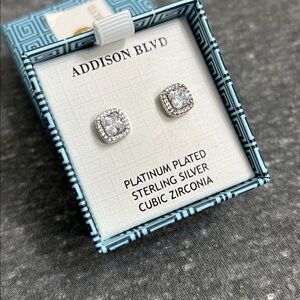 🎁Platinum Plated Sterling Silver Cubic Zirconia Earrings